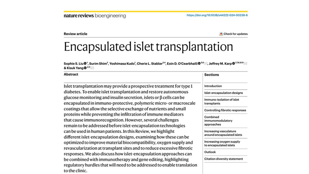 A research team led by Yang Ki-seok, a bioengineering professor at Incheon National University, published a paper in the journal Nature Rev. Bioeng 대표이미지